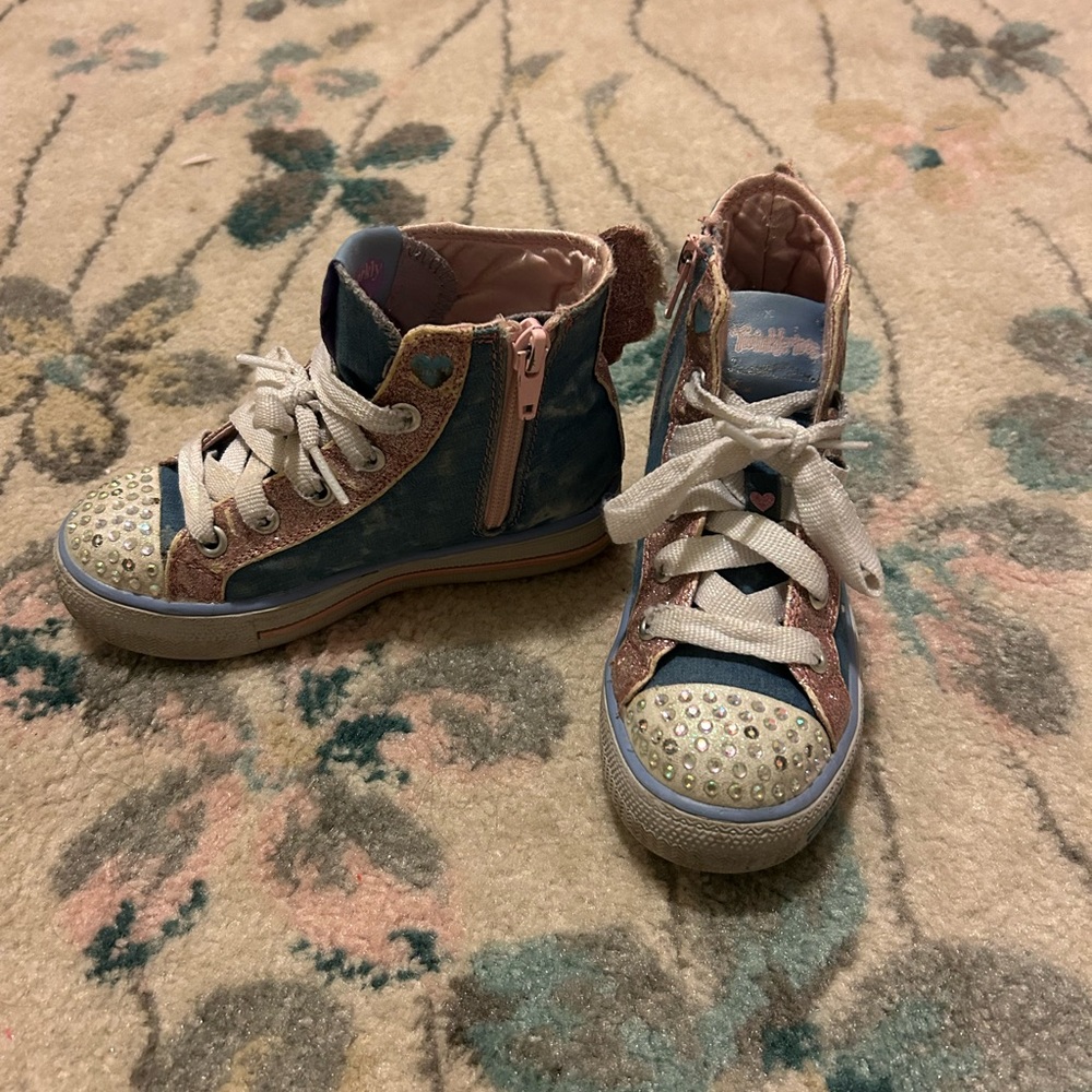 Girls Skechers Twinkle Toe Unicorn Wings high top light up sneakers, 10.5